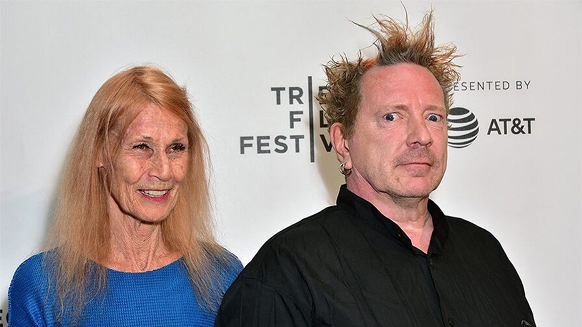 John Lydon and his wife Nora Forster at the 2017 Tribeca Film Festival screening of "The Public Image Is Rotten" in New York City.
