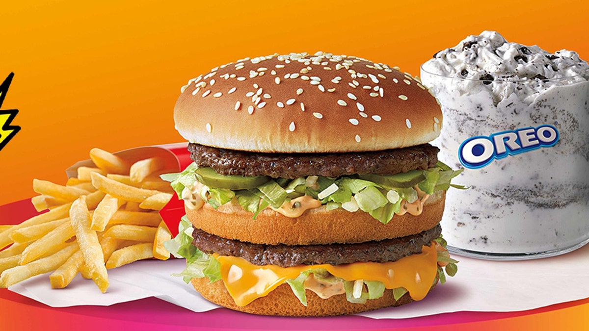 The J. Balvin Meal ad McDonald's features a Big Mac, medium fries with ketchup and an Oreo McFlurry. (McDonald's). 