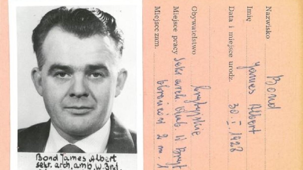 A photo of James Bond, a British Embassy employee who served in Poland in the 1960s.?