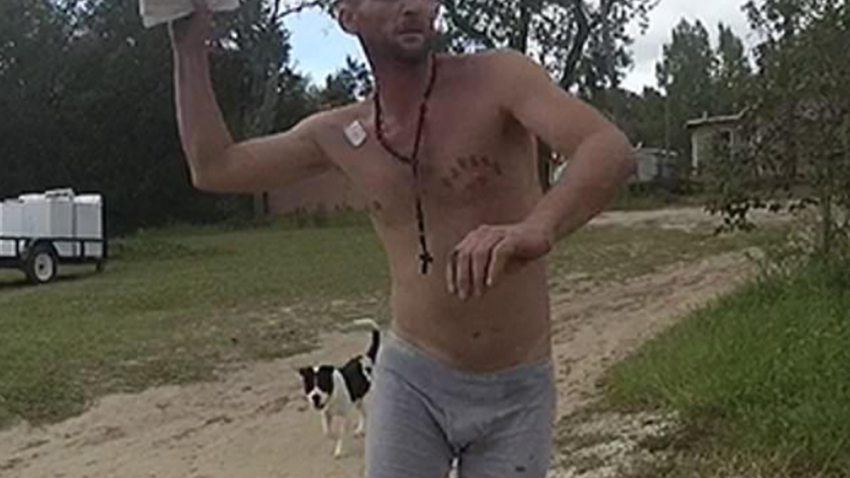 Robert Hoskins was arrested last week after striking a Marion County Sheriff's deputy with a Bible, reports said.
