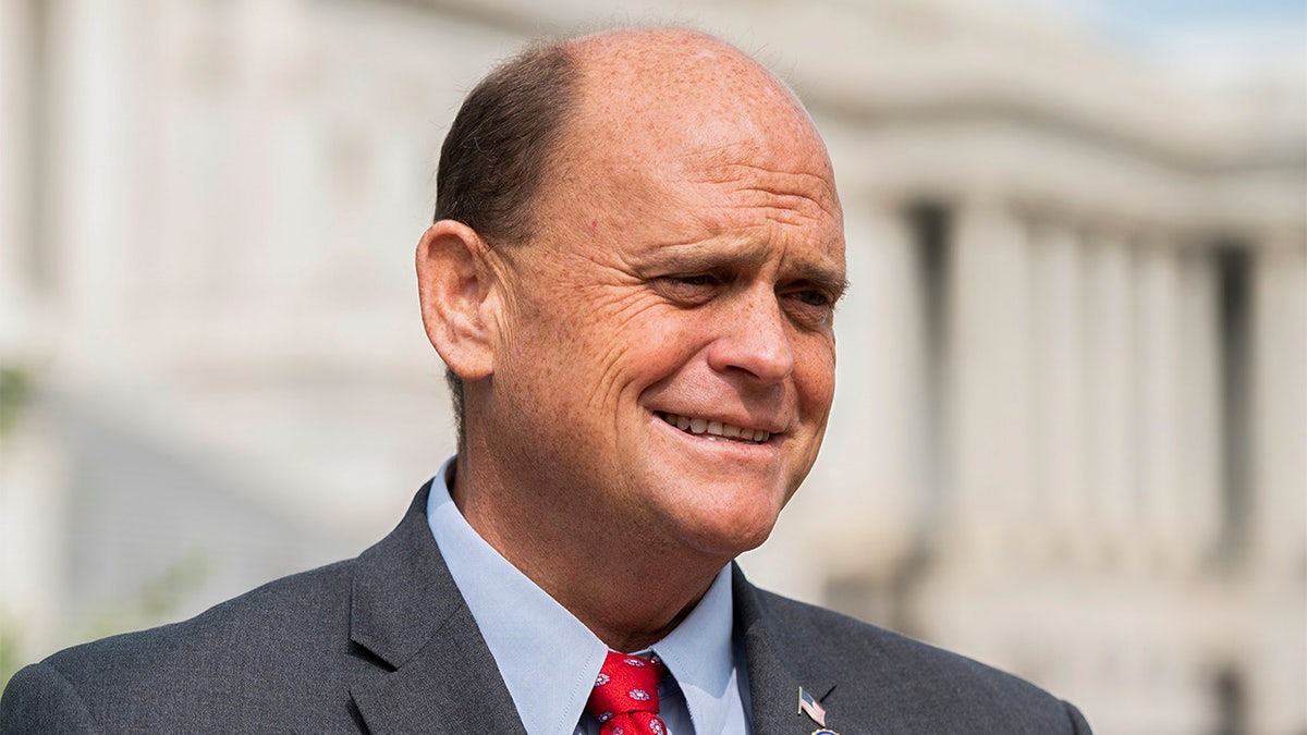 UNITED STATES - SEPTEMBER 15: Rep. Tom Reed, R-N.Y., co-chair of the Problem Solvers Caucus, arrives at the House Triangle outisde the Capitol for a press conference on Tuesday, Sept. 15, 2020. (Photo By Bill Clark/CQ-Roll Call, Inc via Getty Images)