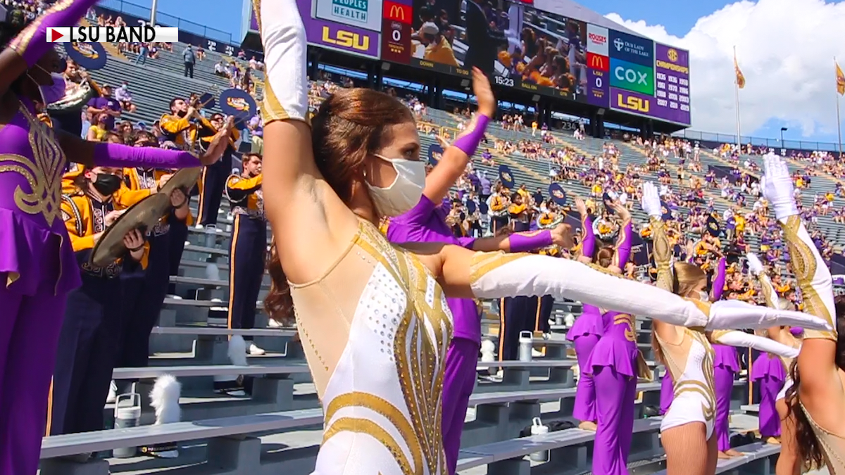 The Louisiana State University marching band during a football game after the coronavirus pandemic began (Source/Louisiana State University)