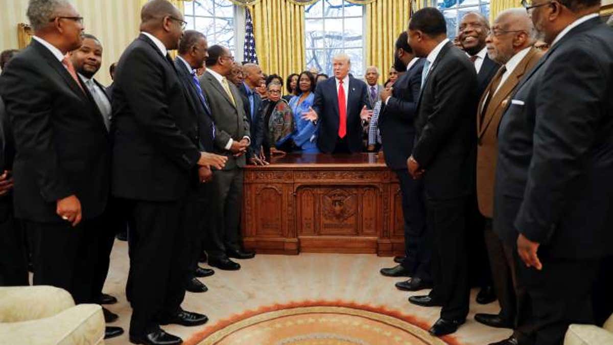 President Donald J. Trump welcomes the presidents of Historically Black Colleges and Universities to the Oval Office – February 27, 2017. Photo: The White House.