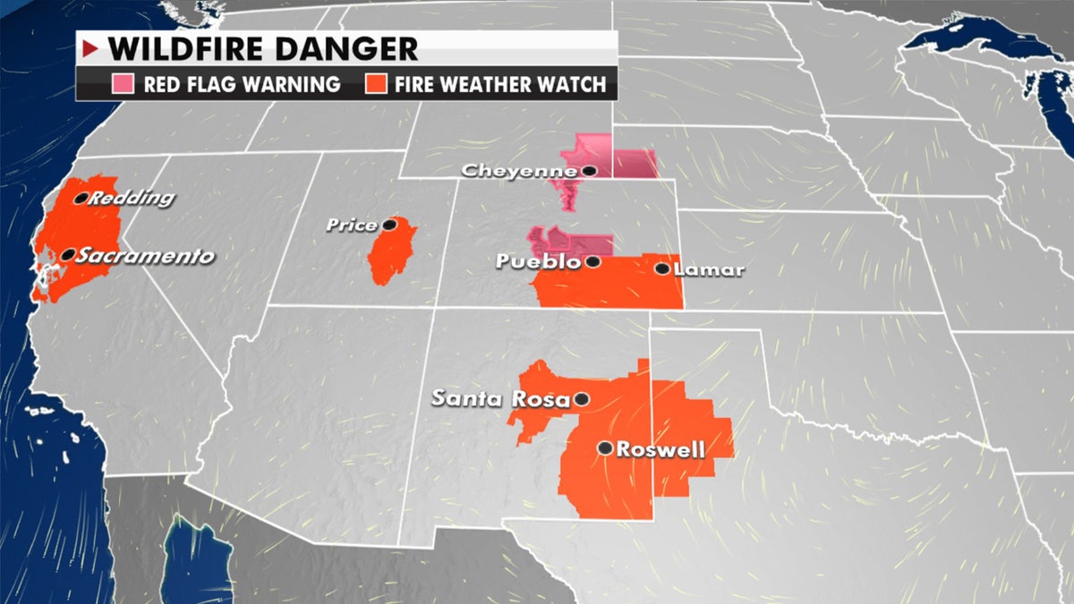 Current wildfire danger across the West.