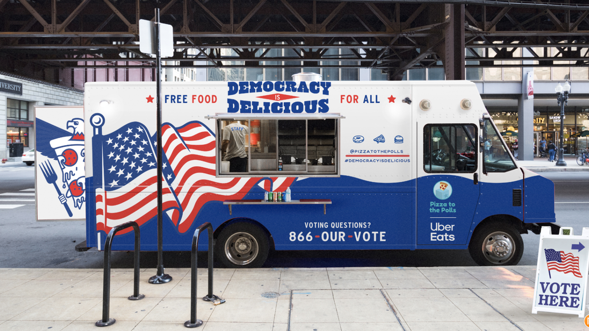 In a patriotic pitch celebrating Election Day, Uber Eats plans to deploy a fleet of food trucks to offer free fare to voters at polling sites across the country.
