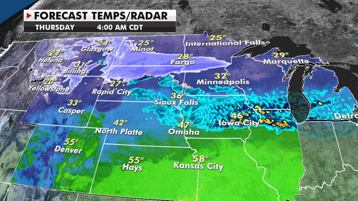 Another round of snow is forecast for Wednesday across the Upper Midwest.