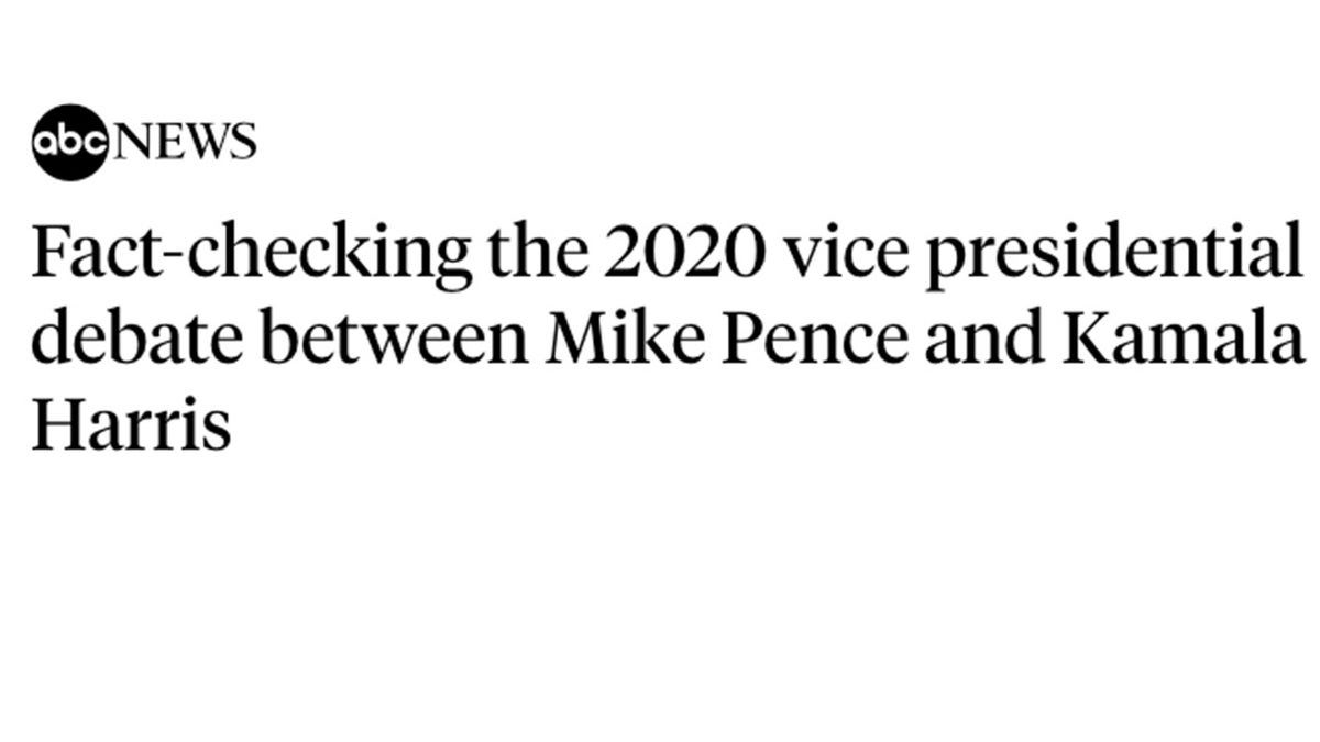 ABC News promised to fact check “what both candidates said” and went on to examine only Vice President Mike Pence’s comments.