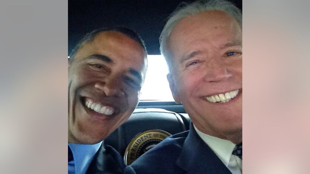 Obama and Biden selfie