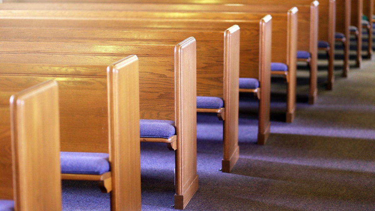 Pews in a church