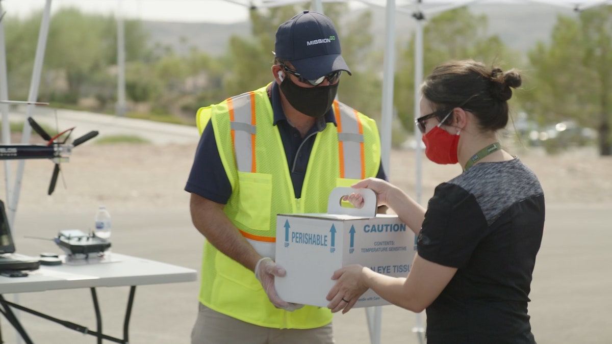 Nevada Donor Network and MissionGo conducted two tests that involved delivering corneas to a regional hospital and flying a research kidney 10.3 miles.