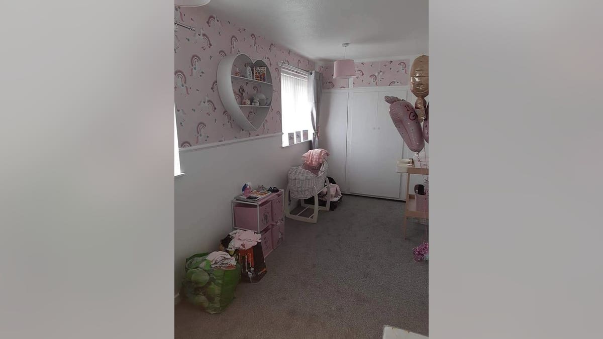 The new mom iniitally decorated the nursey pink, pictured. 