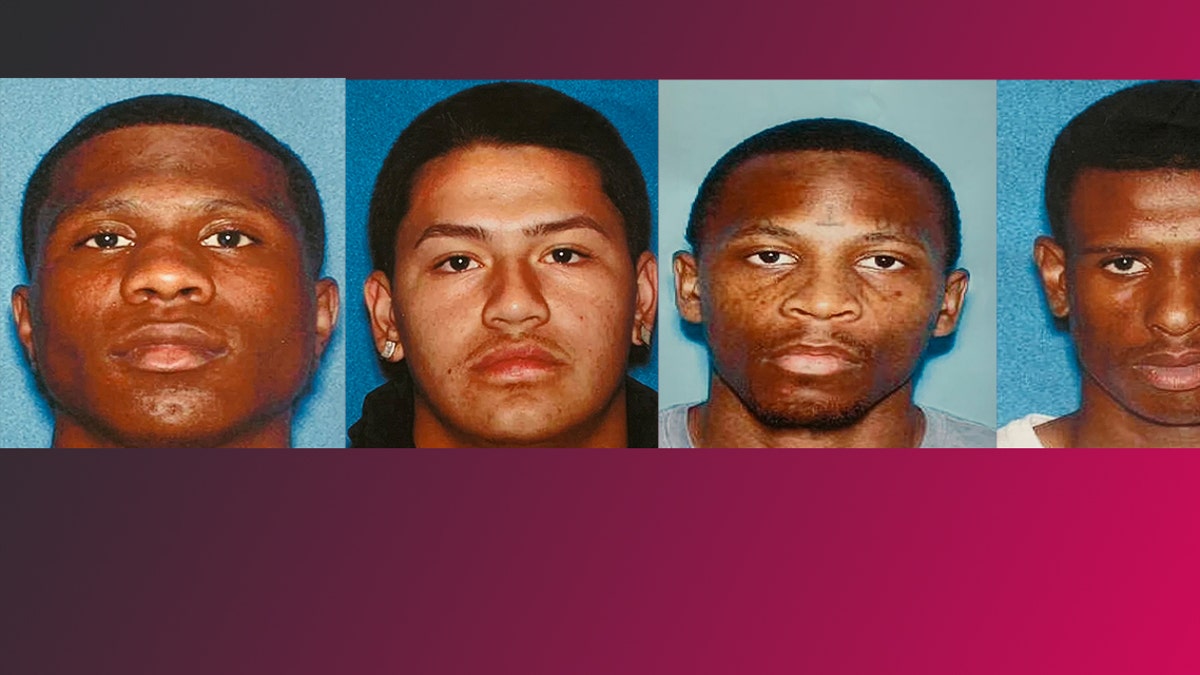 Mugshots, left to right, for Jaqwa Styles, 19, Julio Nieves, 19, Obbie Johnson, 30, and Jeremiah McDonald, 18.