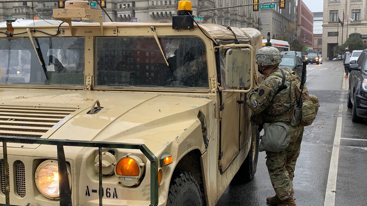 National guard arriving philly city hall