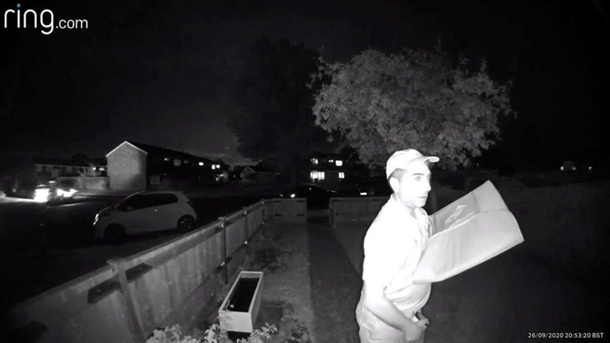 Upon reviewing footage from the home security camera, Jonathan Terry of Buckinghamshire, England. was horrified to learn that the delivery driver had rubbed the pint of ice cream on his crotch.