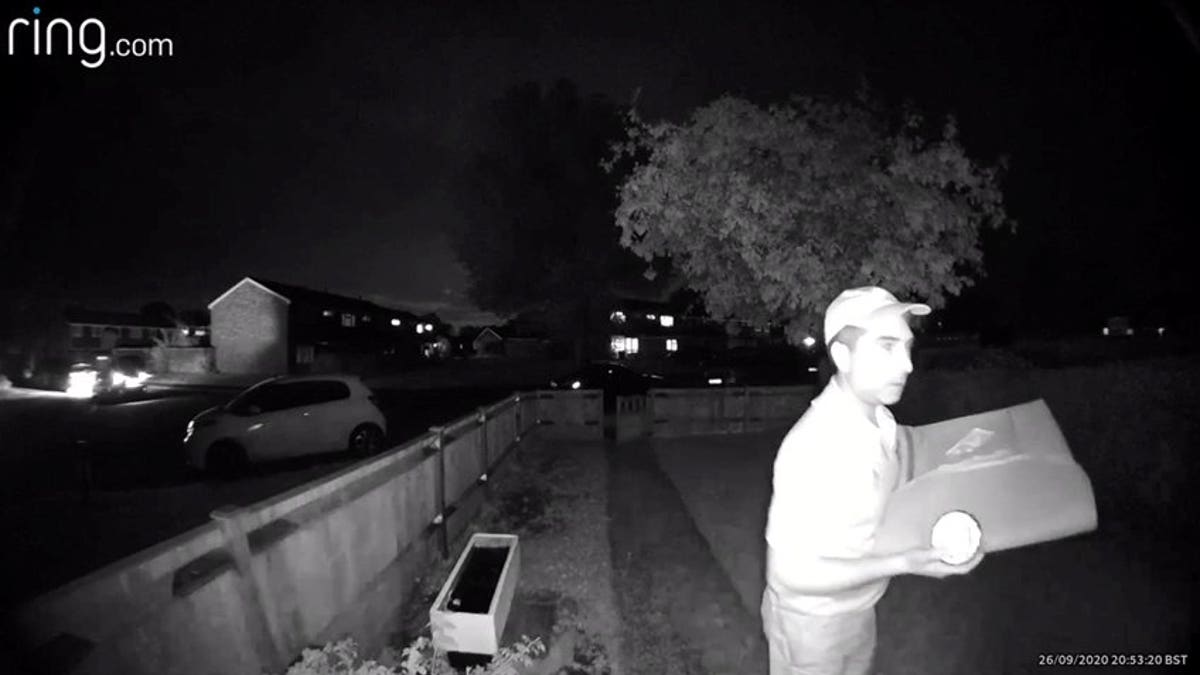 The U.K. branch of Domino’s is investigating after a pizza delivery driver was caught on camera rubbing a customer’s food on his crotch before handing over the order.