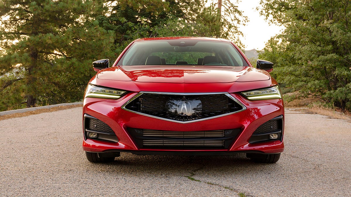 The clear protective cover for the TLX's sensors is the one blemish on its otherwise stylish exterior design.