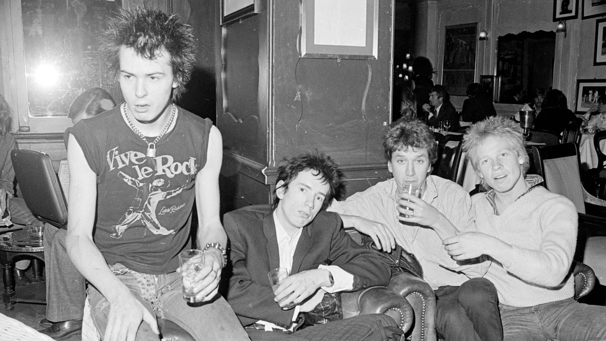 The Sex Pistols (l. to r.): Sid Vicious, Johnny Rotten, Steve Jones, and Paul Cook. (Reveille/Mirrorpix via Getty Images)