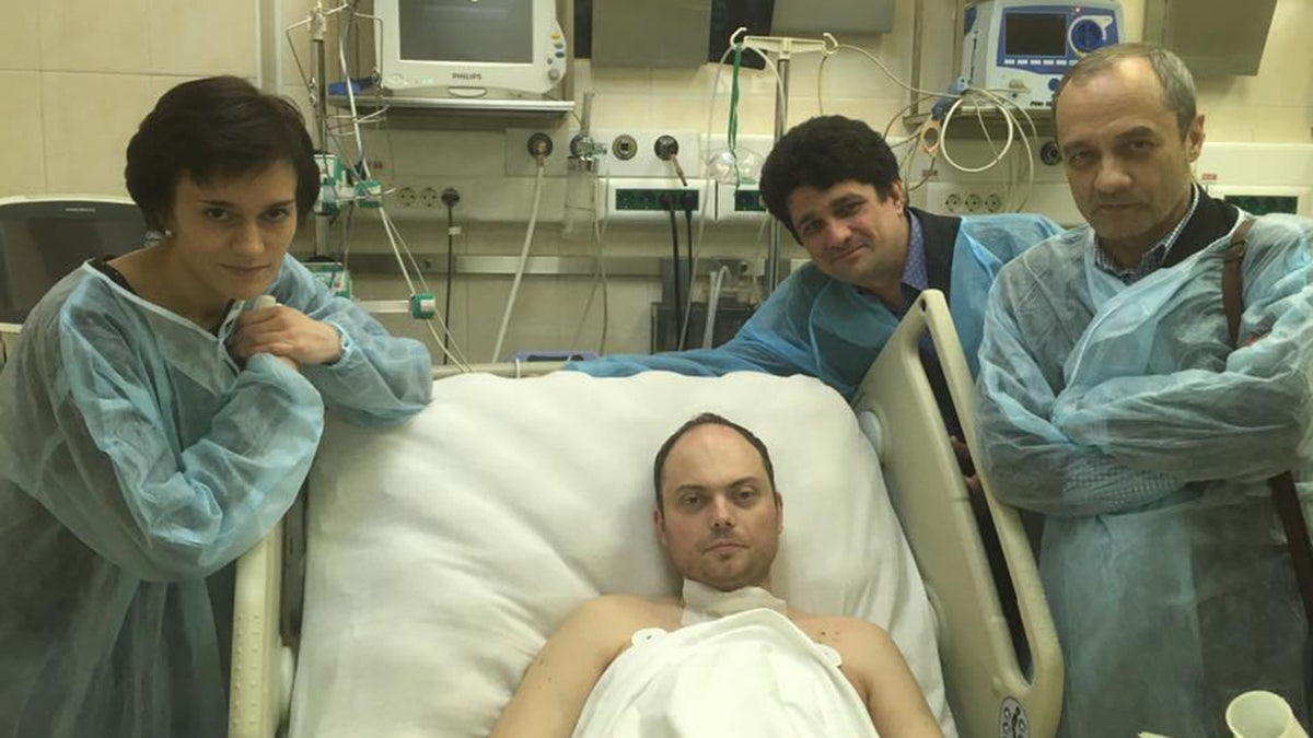 Russian democracy activist Vladimir Kara-Murza during one of his hospitalizations.