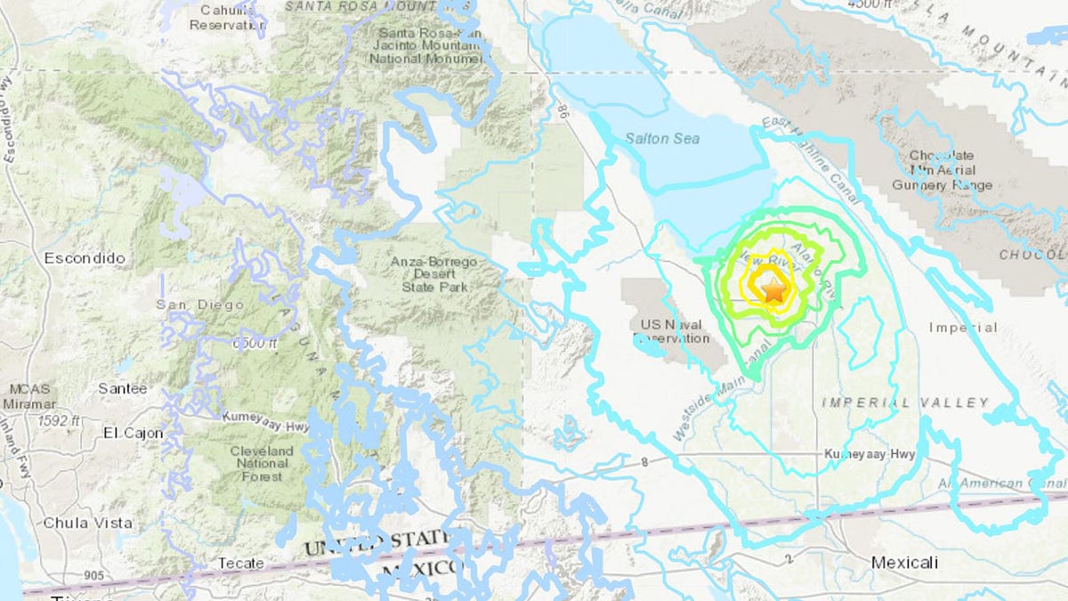 A cluster of earthquakes hit south of the Salton Sea in California's Imperial Valley Wednesday. 