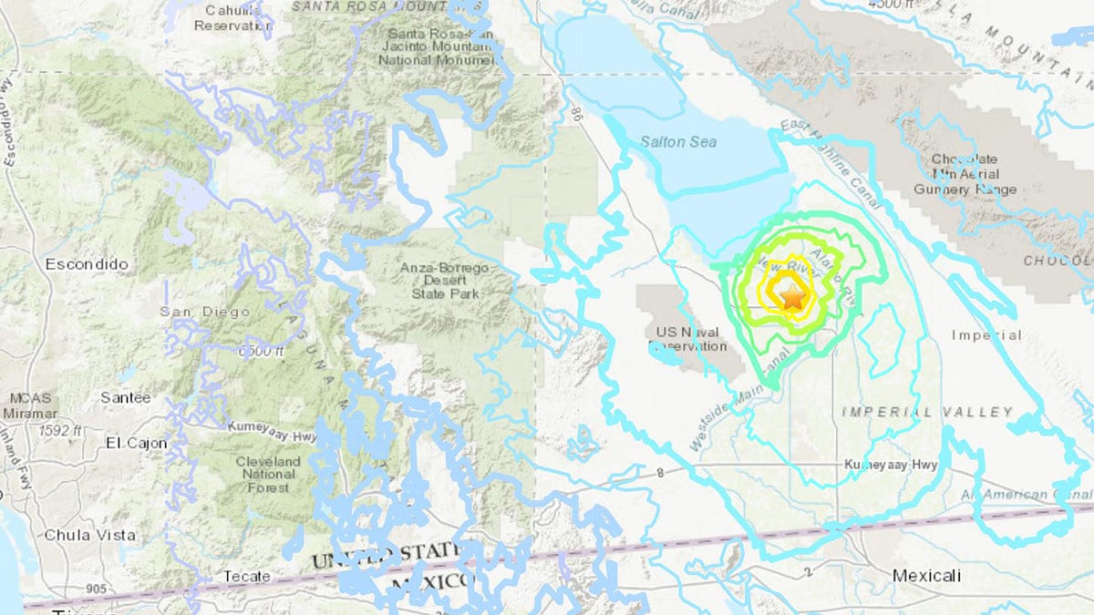 A cluster of earthquakes hit south of the Salton Sea in California's Imperial Valley Wednesday.