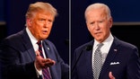 FILE - This combination of Sept. 29, 2020,  file photos shows President Donald Trump, left, and former Vice President Joe Biden during the first presidential debate at Case Western University and Cleveland Clinic, in Cleveland, Ohio. Amid the tumult of the 2020 presidential campaign, one dynamic has remained constant: The Nov. 3 election offers voters a choice between substantially different policy paths. (AP Photo/Patrick Semansky, File)