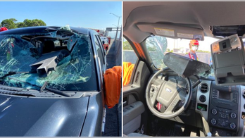 Florida driver 'lucky to be alive' after hunk of metal crashes through windshield