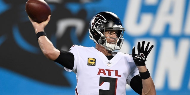 Atlanta Falcons quarterback Matt Ryan warms up before an NFL football game against the Carolina Panthers Thursday, Oct. 29, 2020, in Charlotte, N.C. (AP Photo/Mike McCarn)