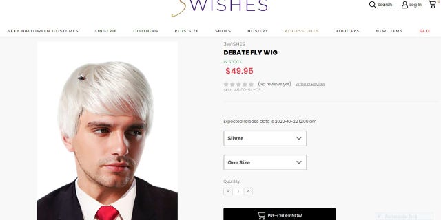 Just in time for Halloween, an online shop has flown to stock a bug-bedecked white wig inspired by the now-viral fly that landed in Vice President Mike Pence’s hair during the vice presidential debate on Wednesday night.