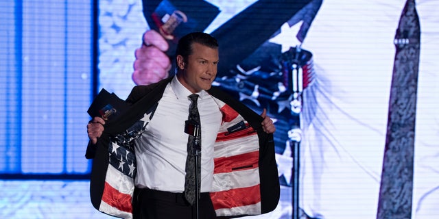 Pete Hegseth shocked fans during the 2019 Fox Nation Patriot Awards when he revealed an American flag sewn into the inside of his jacket.