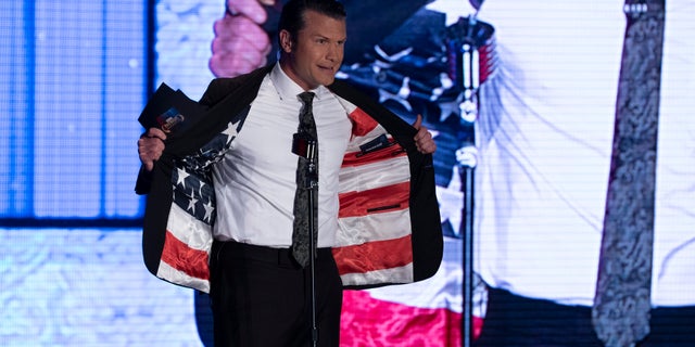 Pete Hegseth shocked fans during the 2019 Fox Nation Patriot Awards when he revealed an American flag sewn into the inside of his jacket.