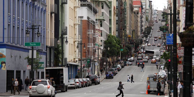 FILE: A view looking up Taylor Street of the Tenderloin neighborhood in San Francisco. 