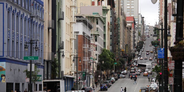 A view looking up Taylor Street of the Tenderloin neighborhood in San Francisco. San Francisco Mayor London Breed on Friday announced an emergency declaration concerning the Tenderloin, which has been plagued with crime, drug dealing, overdose deaths and other issues. 