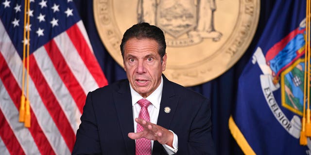 Governor Andrew M. Cuomo, Gov. Cuomo delivers a COVID-19 update during a briefing in New York City. (Kevin P. Coughlin/ Office of Governor Andrew M. Cuomo via AP)