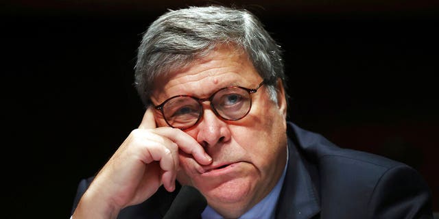 IN this July 28, 2020, file photo, Attorney General William Barr appears before a House Judiciary Committee hearing on the oversight of the Department of Justice on Capitol Hill in Washington. (Chip Somodevilla/Pool via AP)