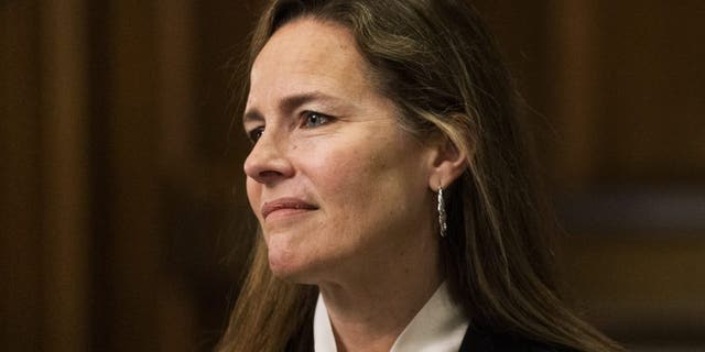 American Bar Association rates Amy Coney Barrett 'well qualified' in statement ahead of confirmation hearing | USNN World News In this Oct. 1, 2020, file photo Supreme Court nominee Judge Amy Coney Barrett, listens as Sen. Steve Daines, R-Mont., speaks during their meeting on Capitol Hill in Washington. (AP Photo/Manuel Balce Ceneta, Pool, File)