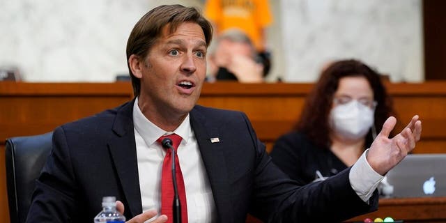 Sen. Ben Sasse, R-Neb., speaks during a confirmation hearing for Supreme Court nominee Amy Coney Barrett before the Senate Judiciary Committee, Monday, Oct. 12, 2020, on Capitol Hill in Washington. (AP Photo/Susan Walsh, Pool)