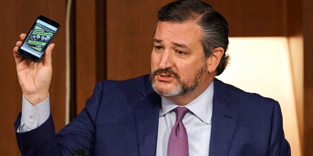 Sen. Ted Cruz, R-Texas, speaks during the confirmation hearing for Supreme Court nominee Amy Coney Barrett, before the Senate Judiciary Committee, Wednesday, Oct. 14, 2020, on Capitol Hill in Washington. (Greg Nash/Pool via AP)