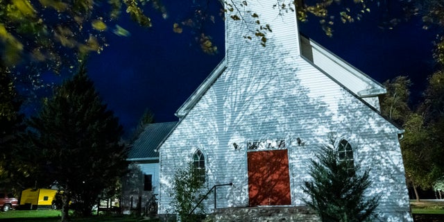 The church the Asatru Folk Assembly bought and is requesting a permit to use as a regional church is seen Wednesday, Oct. 14, 2020, in Murdock, Minn. It currently only has a residential permit. (Renee Jones Schneider/Star Tribune via AP)