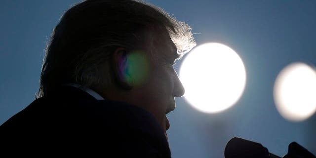 President Trump speaks at a campaign rally at Carson City Airport, Sunday, Oct. 18, 2020, in Carson City, Nev. (AP Photo/Alex Brandon)