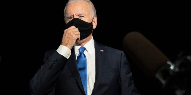 Democratic candidate former Vice President Joe Biden speaks to reporters before boarding his campaign plane at Nashville International Airport Thursday, Oct. 22, 2020. (AP Photo/Carolyn Kaster)