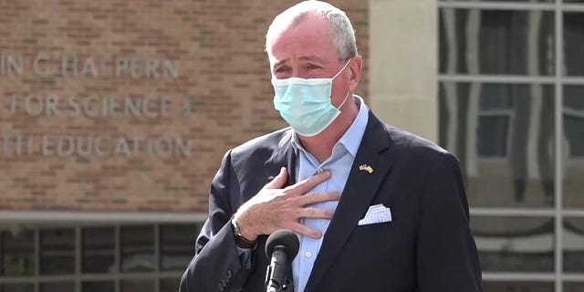 Gov. Phil Murphy tells attendees at an event in Blackwood, N.J., on Oct. 21. (New Jersey Office of the Governor via AP, File)