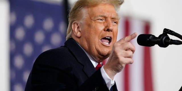 President Donald Trump speaks at a campaign rally at HoverTech International, Monday, Oct. 26, 2020, in Allentown, Pa.