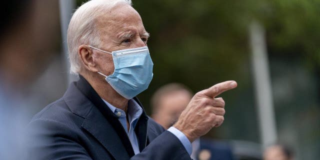 President Joe Biden talks to the media at the Voter Service Center, Monday, October 26, 2020, in Chester, Pennsylvania (AP Photo / Andrew Harnik)