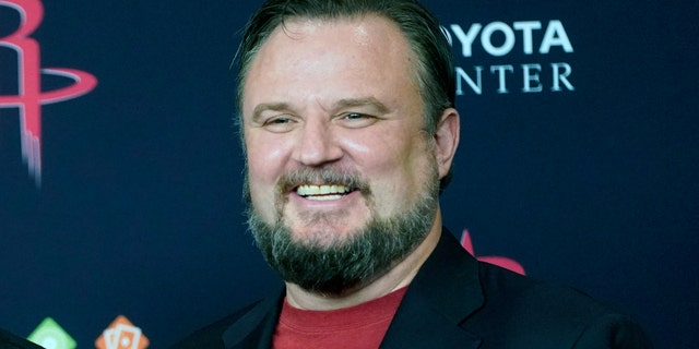 Rockets general manager Daryl Morey smiles during a news conference in Houston on July 26, 2019.