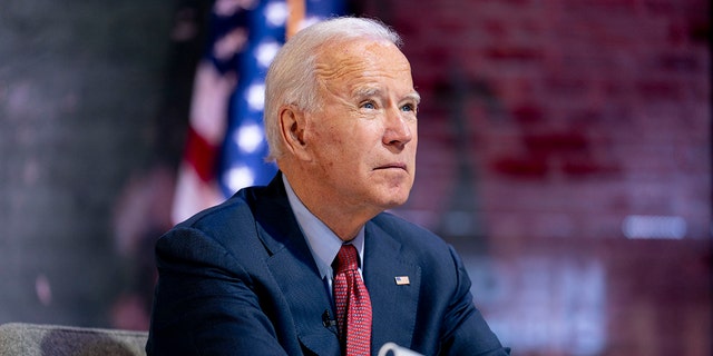 Joe Biden attends a virtual public health briefing in Wilmington, Del., During the 2020 presidential campaign, October 28, 2020. (Associated Press)