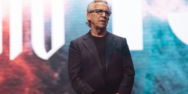 Bill Johnson, the senior lead pastor of Bethel Church in Redding, Calif., speaking at Heaven Come conference in Los Angeles. (Bethel Church)