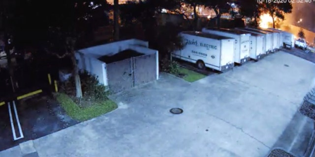 Florida authorities are seeking the arsonist who torched a dozen commercial garbage trucks