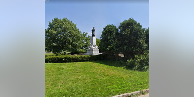 Christopher Columbus statue in Pittsburgh's Schenley Park.