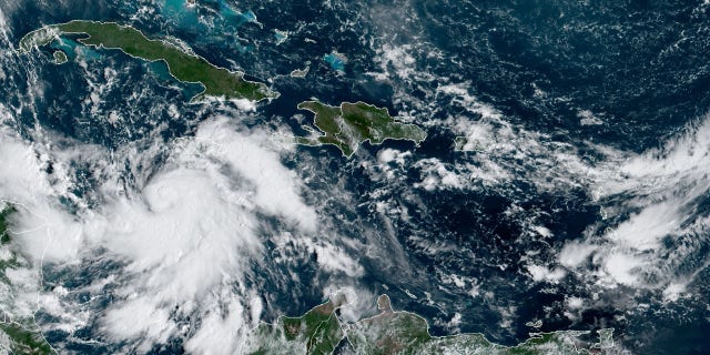Tropical Storm Delta is gathering strength over the Caribbean Sea on Monday, Oct. 5, 2020.