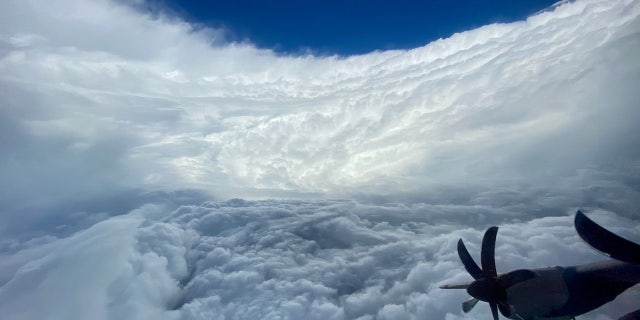 The "stadium effect" of Hurricane Epsilon can be seen on Wednesday, Oct. 21, 2020.